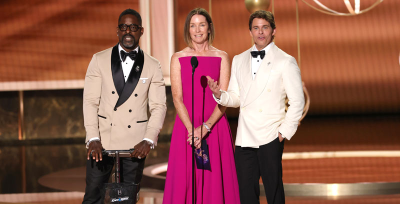 What Happened to Sterling K. Brown? Why He’s Using a Scooter at Emmy Awards 2025 | 2025 Emmy Awards, charlie evans, Emmy Awards, James Marsden, Jon Beavers, Julianne Nicholson, Krys Marshall, Nicole Brydon Bloom, Paradise, Sarah Shahi, Sterling K Brown | Just Jared: Celebrity News and Gossip