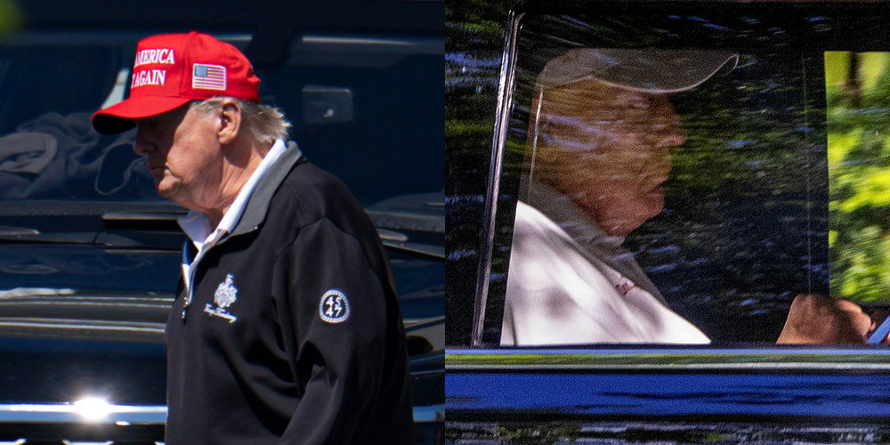 See the Photos of Donald Trump Taken Over Labor Day Weekend Amid Rumors About His Health & Whereabouts | Donald Trump | Just Jared: Celebrity News and Gossip