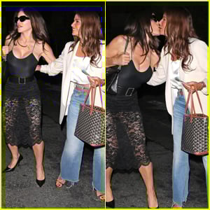 Eva Longoria & Lauren Sanchez Kiss Goodbye After Beverly Hills Dinner Eva Longoria & Lauren Sanchez Kiss Goodbye After Beverly Hills Dinner