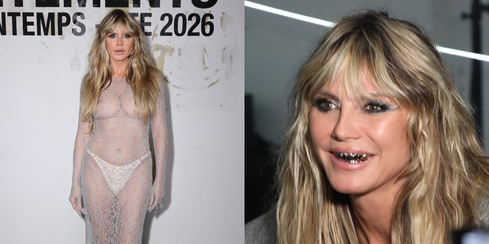 Heidi Klum Makes a Bold Statement at Paris Fashion Week with 'Tooth Grills' and a See-Through Dress!