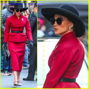 Jennifer Lopez Looks Fabulous in Red as She Begins Filming 'The Last Mrs. Parrish' in NYC