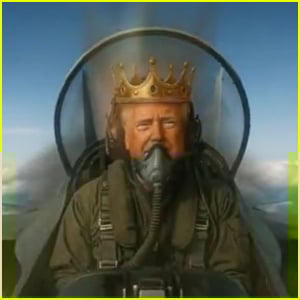 Trump Posts AI Video Dumping Brown Liquid on No Kings Protestors in 'King Trump' Fighter Jet