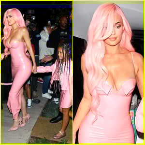 Kylie Jenner Wears Pink Latex Dress, Matches with Daughter Stormi at Kylie Cosmetics 10th Anniversary Party! 