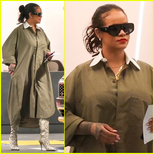 Rihanna Rocks Snakeskin-Print Boots While Shopping in L.A.