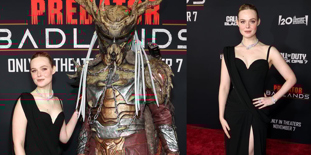 Elle Fanning Poses With an Apex Predator at ‘Predator: Badlands’ Premiere in Los Angeles Elle Fanning Poses With an Apex Predator at ‘Predator: Badlands’ Premiere in Los Angeles