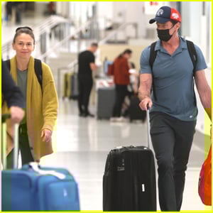 Hugh Jackman Lands in L.A. with Girlfriend Sutton Foster