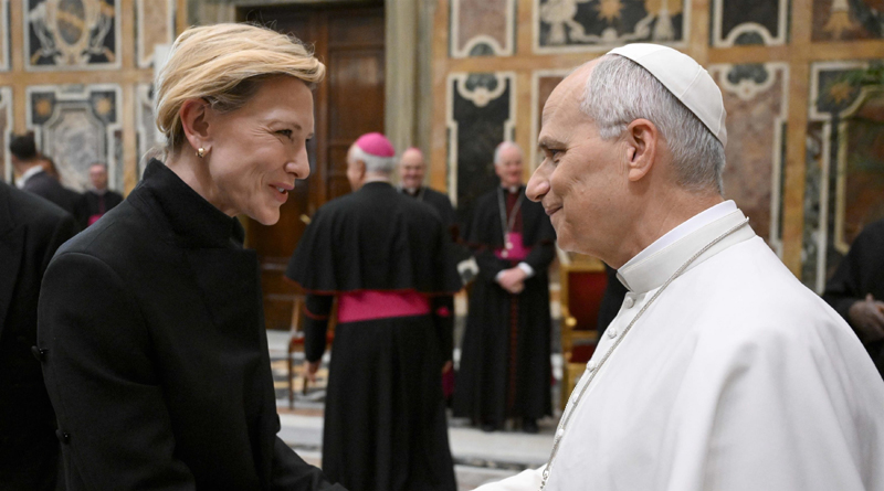 Pope Leo Meets Cate Blanchett & Many More Celebs During Papal Audience with the Film Industry (Photos)