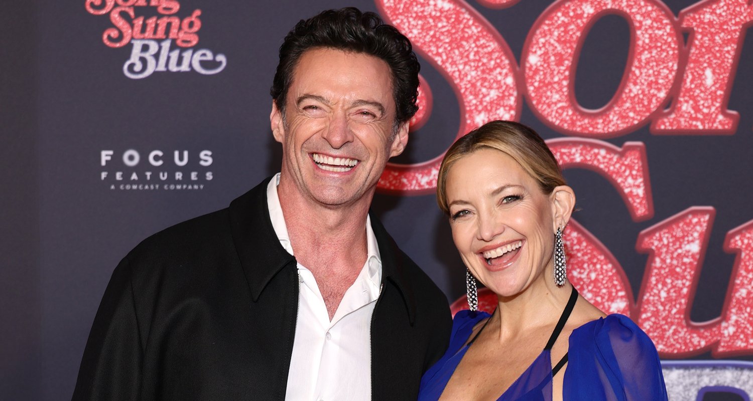 Kate Hudson Wears Blue Sheer Dress to 'Song Sung Blue' Premiere in Berlin with Hugh Jackman