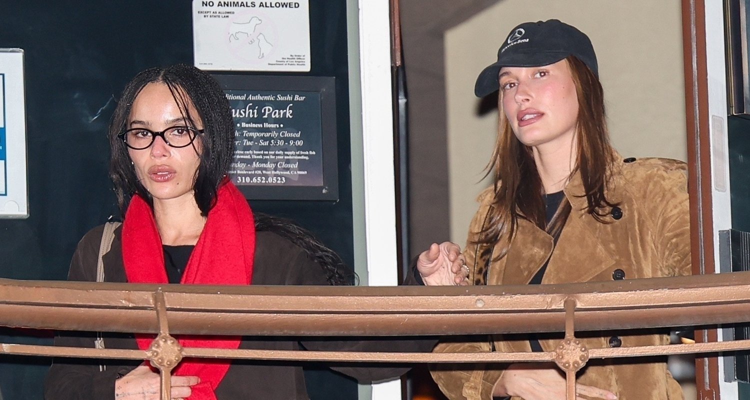 Hailey Bieber & Zoe Kravitz Meet Up for Dinner at Sushi Park in WeHo