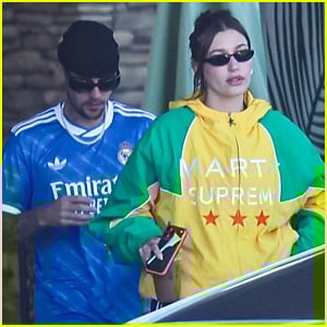 Hailey Bieber Sports 'Marty Supreme' Jacket On Birthday Coffee Run With Husband Justin Bieber, Timothee Chalamet Approves!