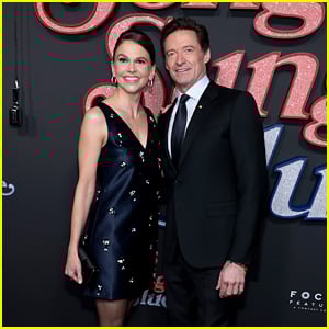 Hugh Jackman Is All Smiles with Girlfriend Sutton Foster at 'Song Sung Blue' NYC Premiere