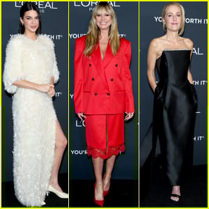 Kendall Jenner Wears Furry White Dress to L'Oréal Paris Women of Worth 20th Anniversary Event Alongside Heidi Klum, Gillian Anderson, & More!