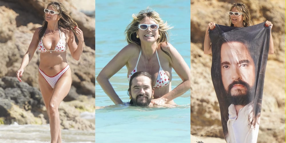 Heidi Klum e Tom Kaulitz aproveitam um dia de praia cheio de PDAs, com uma toalha divertida | Biquíni, Bill Kaulitz, Heidi Klum, Sem Camisa, Tom Kaulitz | Notícias e fofocas sobre celebridades | Entretenimento, fotos e vídeos