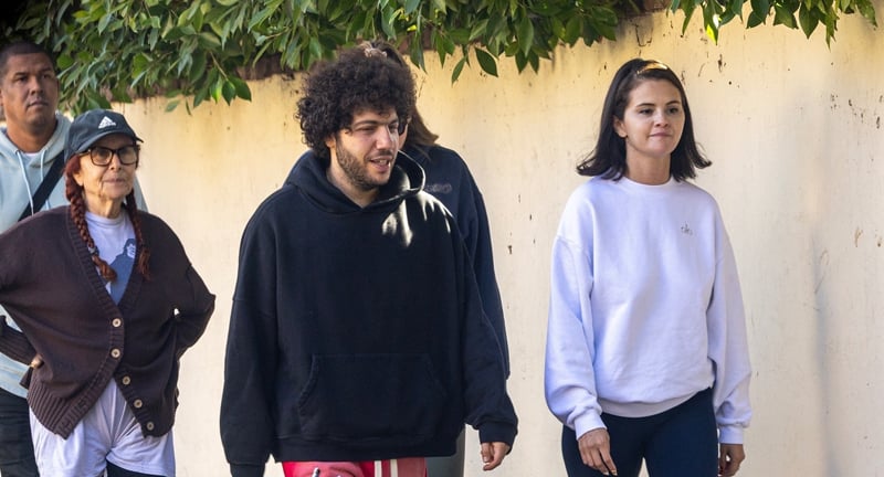 Selena Gomez & Husband Benny Blanco Kick Off Week with a Family Stroll