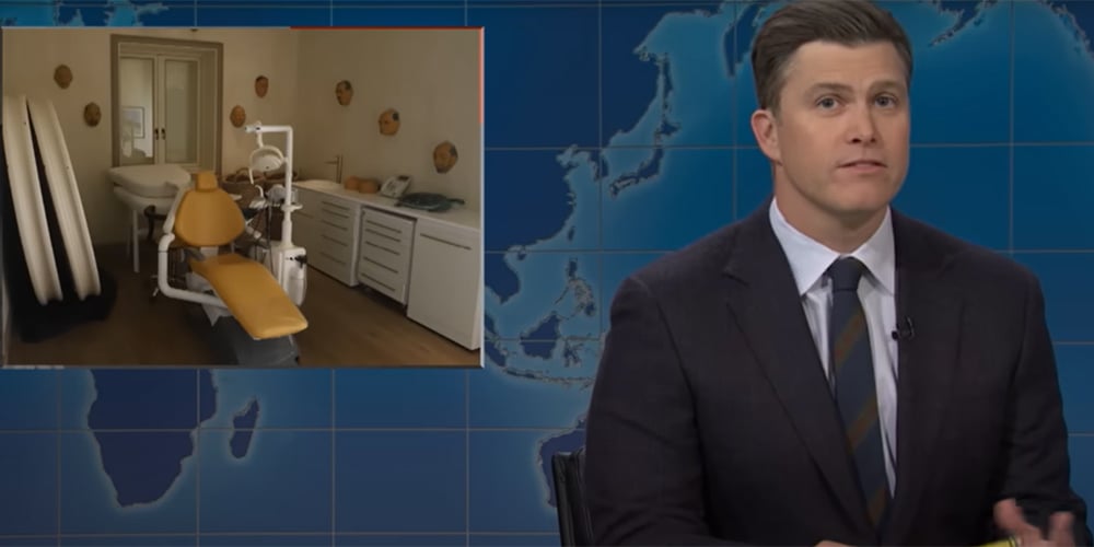 ‘SNL’ provoca fotos e vídeos assustadores de montagem de cadeira dentária em ‘Epstein Island’ | Colin Jost, Jeffrey Epstein, NBC, Saturday Night Live, Televisão | Notícias e fofocas sobre celebridades | Entretenimento, fotos e vídeos