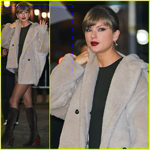 Taylor Swift Waves to Fans While Arriving For 'The Late Show with Stephen Colbert' Appearance