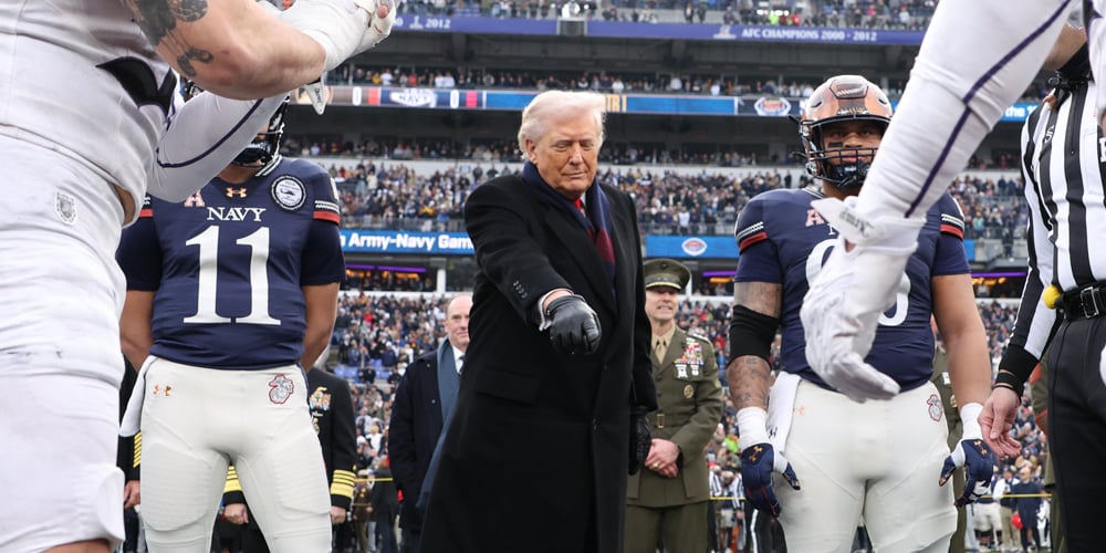 Trump Flubs Coin Toss at Army-Navy Football Game 2025, Immediately Goes Viral: ‘Worst Coin Flip in History’