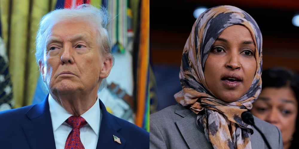 Donald Trump reagiu cruelmente ao ver o deputado Ilhan Omar ser pulverizado com uma substância desconhecida Donald Trump, Ilhan Omar | Notícias e fofocas sobre celebridades | Entretenimento, fotos e vídeos