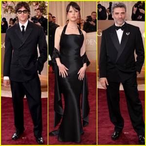 ‘Frankenstein’ Stars Jacob Elordi, Mia Goth, & Oscar Isaac Coordinate in Black at Golden Globes 2026