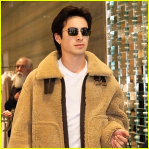 Hudson Williams Shops at Giorgio Armani During Milan Fashion Week