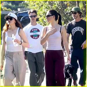 Joey King & Logan Lerman Spotted on Dog Walk Double Date