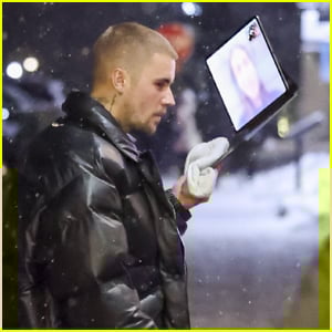 Justin Bieber FaceTimes Wife Hailey While Stepping Out for Dinner in Aspen