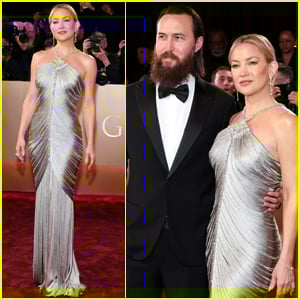 Kate Hudson Slays in Silver at Golden Globes 2026 with Fiancé Danny Fujikawa
