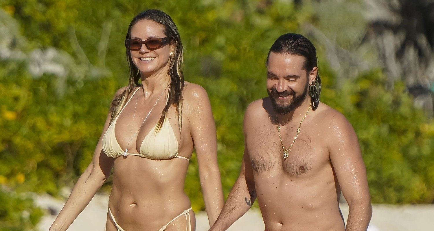 하이디 클룸 & 톰 카울리츠, 세인트 바츠에서 빛나는 노란 비키니 데이트! ☀️