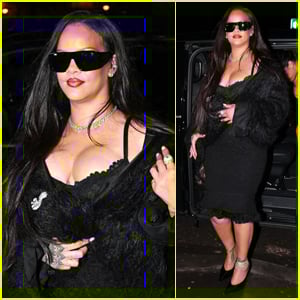 Rihanna Goes Sleek in All Black Outfit for Dinner in Paris