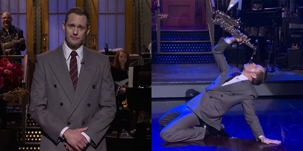Alexander Skarsgard Pretends to Have Saxophone Skills During ‘SNL’ Monologue (Spoiler: He Doesn’t!) | Alexander Skarsgard, Saturday Night Live | Celebrity News and Gossip | Entertainment, Photos and Videos
