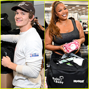 Connor Storrie, Lizzo, & More Stars Volunteer at Baby2Baby & NBA Cares Event
