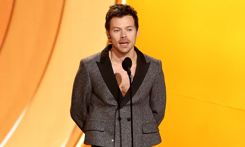 Harry Styles Stuns in Pathetic, Last-Minute Denim to Hand Out Grammys’ Most Prestigious Award
