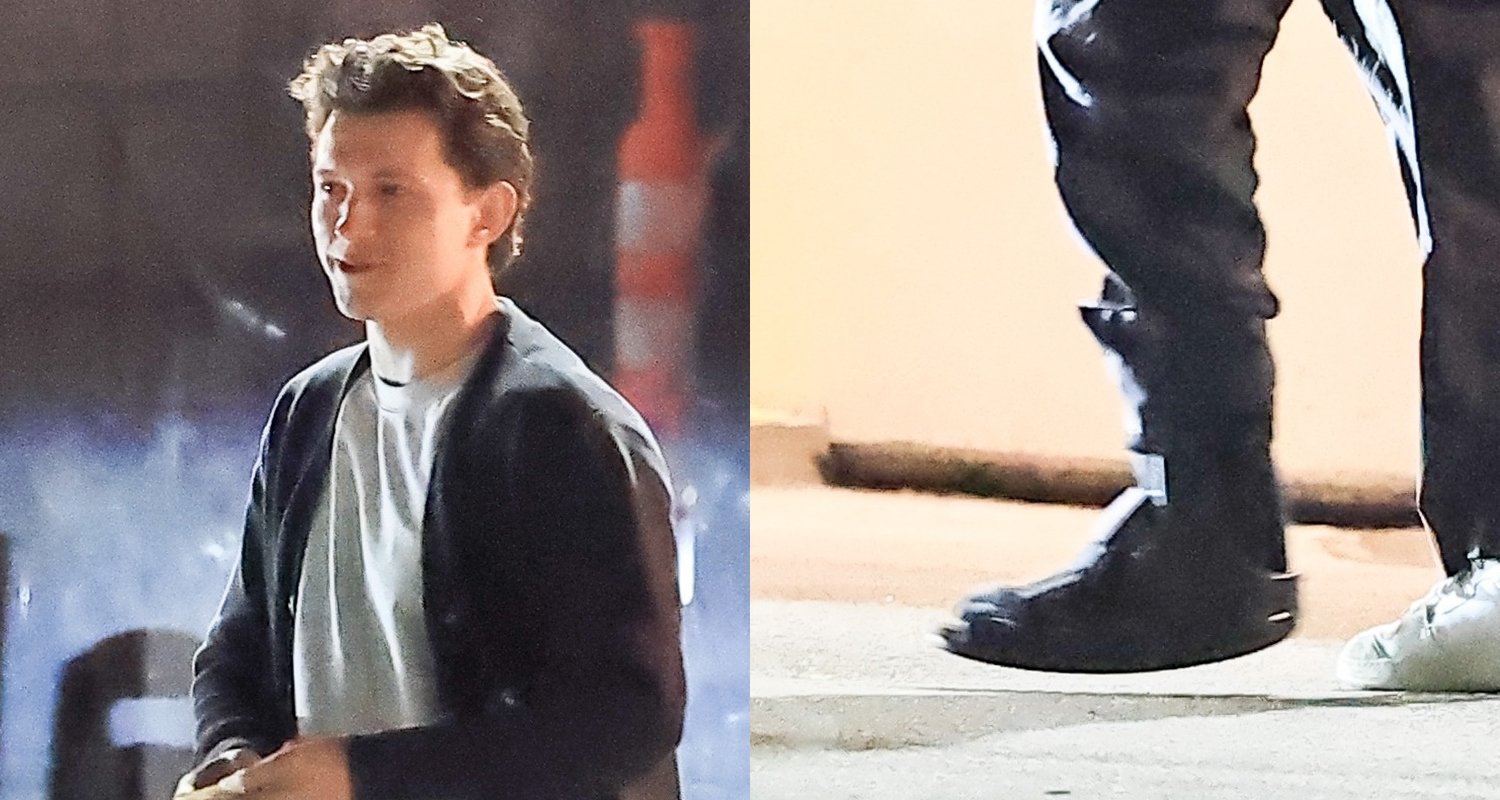 Tom Holland Sports Orthopedic Boot as He Steps Out for Dinner with Friends in Beverly Hills | Tom Holland | Celebrity News and Gossip | Entertainment, Photos and Videos