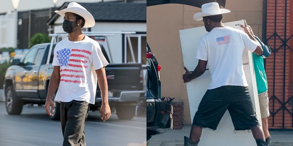 Lil Nas X Wears a Cowboy Hat & Boots to Shop for a Refrigerator in LA