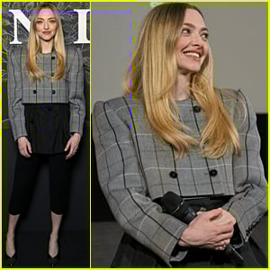 Amanda Seyfried is Chic in a Cropped Pinstripe Blazer at 'The Testament of Ann Lee' France Premiere