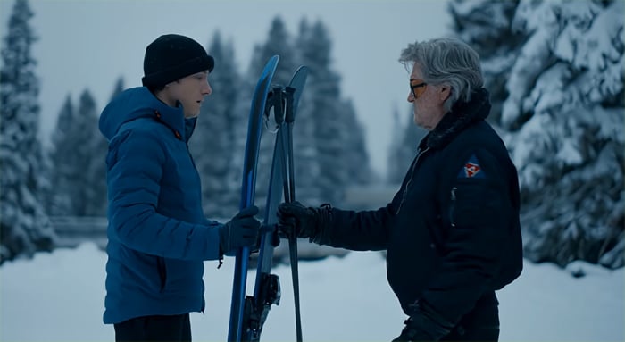 Michelob Ultra Super Bowl Commercial 2026: Lewis Pullman (aka Greg) Gets Skiing Lesson from Kurt Russell!