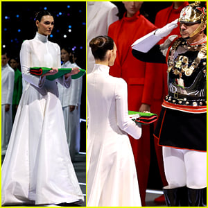 Model Vittoria Ceretti Presents the Italian Flag During Olympics 2026 Opening Ceremony - Watch Video!