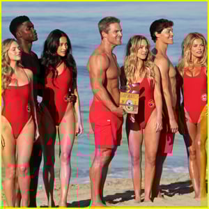 'Baywatch' 2026 Cast Wears Iconic Red Swimwear for Group Photo
