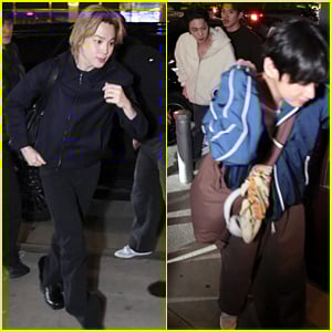 BTS Bandmates Spotted Arriving Back at NYC Hotel After Spotify Show