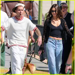 Justin & Hailey Bieber Hang Out with Friends After Attending Fanatics Flag Football Classic