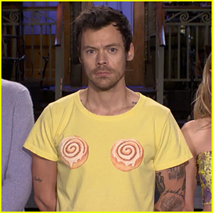 Harry Styles Wears Cinnamon Roll T-Shirt for 'SNL' Promo Video - Watch Now!