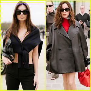Emily Ratajkowski, Aubrey Plaza, & More Stars Attend Loewe’s Paris Fashion Week 2026