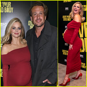 Pregnant Samara Weaving Bares Baby Bump in Form-Fitting Red Dress at 'Over Your Dead Body' Premiere
