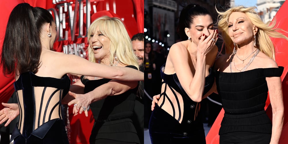 Anne Hathaway Shares Moment with Donatella Versace at 'Devil Wears Prada 2' Premiere!
