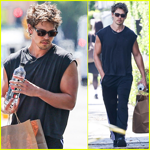 Austin Butler Wears Sleeveless Shirt as He Runs Errands in Los Feliz