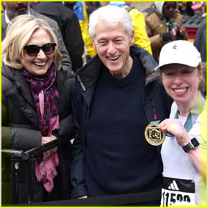 Bill & Hillary Clinton Greet Daughter Chelsea at Finish Line of Boston Marathon 2026