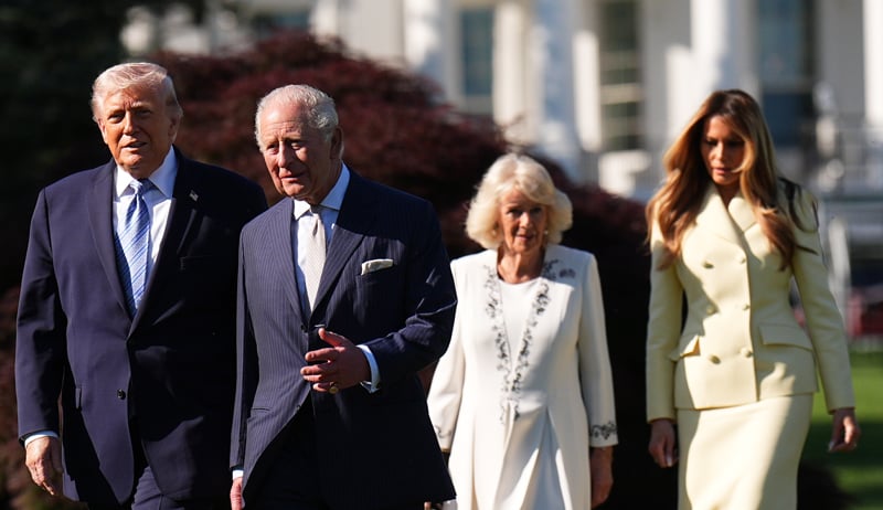 King Charles & Queen Camilla Greet the Trumps at White House on First Day of U.S. Visit