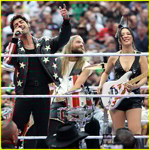 Joe Jonas Performs National Anthem with DNCE at WrestleMania in Las Vegas After Dropping New Vlog With Girlfriend Tatiana Gabriela
