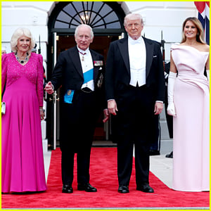 Trump Hosts State Dinner for the British Royals; Melania Trump & Queen Camilla Both Wear Pink Gowns