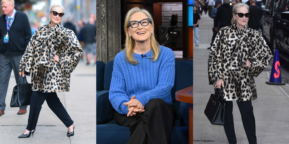Meryl Streep Works the Cameras, Pays Homage to 'Devil Wears Prada' Cerulean Blue Sweater on 'Late Show' (Video)
